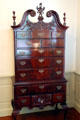 Cabinet with swan neck pediment at Wildwood Manor House. Toledo, OH.