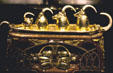 Silver & ivory tea set on inlaid table by Carlo Bugatti in Museum of Art. Cleveland, OH.