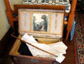Leather steamer trunk in Monroe House at Oberlin Heritage Center. Oberlin, OH.