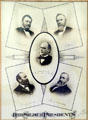 Photos of five Ohio Soldier Presidents in Little Red Schoolhouse at Oberlin Heritage Center. Oberlin, OH.