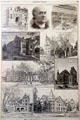 Harper's Weekly graphic of buildings of Oberlin College in Jewett House at Oberlin Heritage Center. Oberlin, OH.