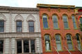 Gothic & Romanesque Revival facades of 120-118 S. Washington St. Tiffin, OH.