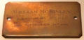 Nameplate from the casket of President McKinley at William McKinley Presidential Museum & Library. Canton, OH.