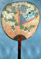 Mrs. McKinley's hand painted palm shaped Japanese fan at William McKinley Presidential Museum & Library. Canton, OH.