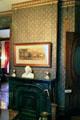 Fireplace in library at Hower House. Akron, OH.