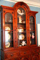 China cabinet in dining room at Col. Simon Perkins Stone Mansion. Akron, OH.