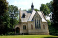 Stained glass windows in Glendale Cemetery Memorial Chapel. Akron, OH.