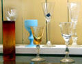 Stemmed glasses from Zanesville area at Stone Academy Museum. Zanesville, OH.
