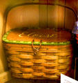 Covered basket by Longaberger Co. at Stone Academy Museum. Zanesville, OH.