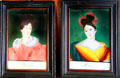 Reverse glass painting of two young women at Mathews House Museum. Zanesville, OH.
