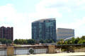 Miranova Place Towers over Scioto River. Columbus, OH.