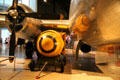 Fat Man atomic bomb model under Boeing B-29 Superfortress bomber at National Museum of USAF. Dayton, OH.