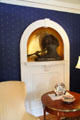Niche with statue of Wright Bros. observing flight in Parlor at Hawthorn Hill. Dayton, OH.