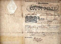 Parchment naming John Johnston as Militia Captain at Johnston Farm. Piqua, OH.