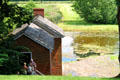 Cold storage building on pond at Johnston Farm. Piqua, OH.