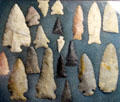 Collection of arrowheads at Johnston Farm Museum. Piqua, OH.