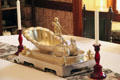 Swan centerpiece in dining room of James A. Garfield home. Mentor, OH