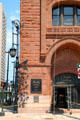 Society for Savings Building corner detail with vine covered lamppost sculpture by Winslow Brothers Co. Cleveland, OH.