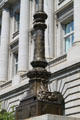 Bronze flagpole of Cleveland City Hall. Cleveland, OH.