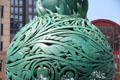 Sphere of life detail on War Memorial Fountain. Cleveland, OH.