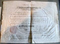 Certificate appointing American counsel to Hamburg signed by Abraham Lincoln at Cleveland History Center. Cleveland, OH.