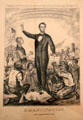 President Lincoln as emancipator of slaves engraving at Cleveland History Center. Cleveland, OH.