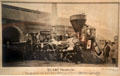 Etching of Old Nashville steam engine that drew Lincoln's Funeral Train from Washington to Springfield, IL. Cleveland, OH.