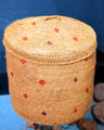 Aleut covered basket from Aleutian Islands at Cleveland Museum of Natural History. Cleveland, OH.