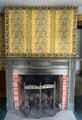 Stenciled wall above fireplace in Clement Jagger House at Hale Farm. Cleveland, OH.