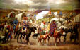 "Trail of Tears" painting by Robert Lindneux showing forced migration of American Indians to Oklahoma in 19th C at Woolaroc Museum. Bartlesville, OK.
