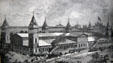 Pennsylvania Railroad Depot opposite Machinery Hall at Centennial Exposition. Philadelphia, PA.