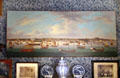 Canton harbor view with Chinese ships painting attrib. to Yeuqua in Library at Kingscote. Newport, RI.