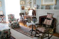 Southeast Bedroom & fireplace at Kingscote. Newport, RI.