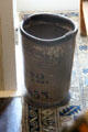 Leather fire bucket in School Room at Kingscote. Newport, RI.