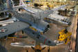 Vought-Sikorsky OS2U-3 Kingfisher over Enola Gay at National Air & Space Museum. Chantilly, VA.
