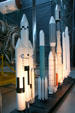 Collection of models of U.S. rockets at National Air & Space Museum. Chantilly, VA.