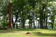 More modern ruins of chimney & monument mark Henricus. VA.