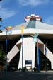 Acrobat Constellation sculpture by Timothy Siciliano before Key Arena at Seattle Center. Seattle, WA.
