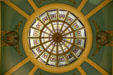 Stained glass skylight under dome of Wyoming State Capitol. Cheyenne, WY.