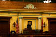 Dias of Senate chamber of Wyoming State Capitol. Cheyenne, WY.