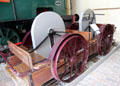 Velocipede originally constructed to bring quarrymen to work at Padern Railway & later used for track repair gangs but withdrawn from service because very hazardous at Penrhyn Castle Rail Museum. Bangor, Wales.
