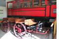 Eight-passenger gravity track car with manual hand brake at Penrhyn Castle Rail Museum. Bangor, Wales.